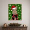 Llama Christmas Hat by Fab Funky 23-in. W x 28-in. H. Canvas Wall Art Print Framed